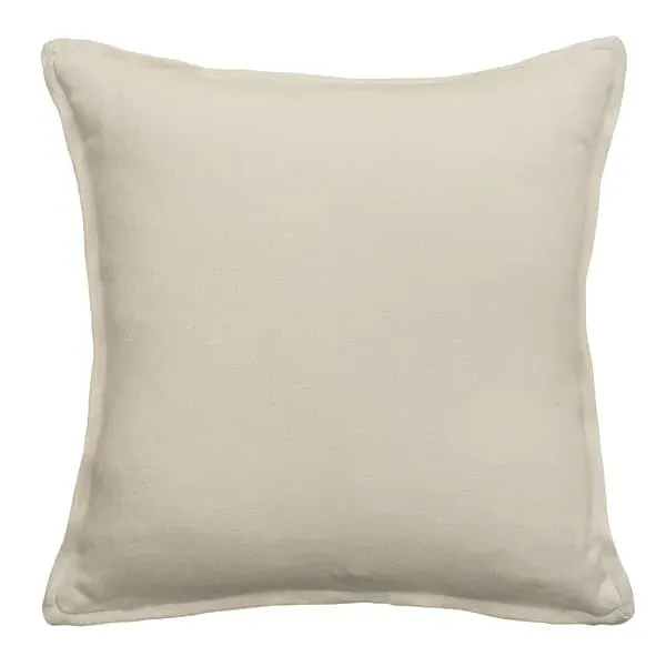 Square Cushion with Oxford Trim - Chalk, Linen