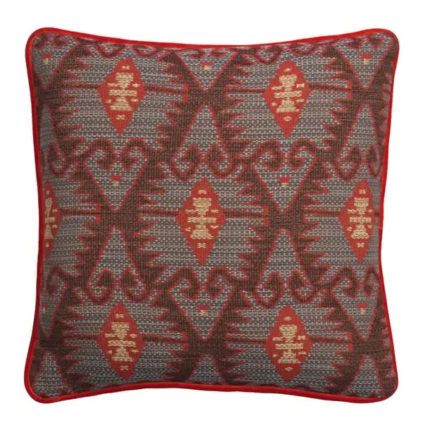 Square Cushion with Piping - Blue, Cotton Blend image