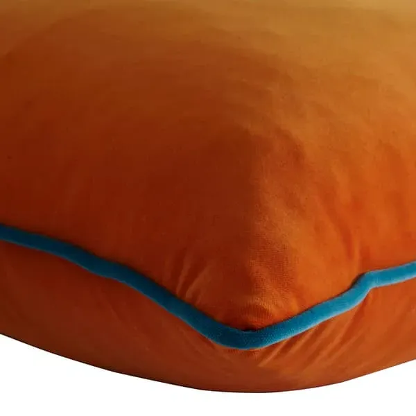 Square Cushion with Piping - Clementine, Velvet