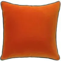 Square Cushion with Piping - Clementine, Velvet
