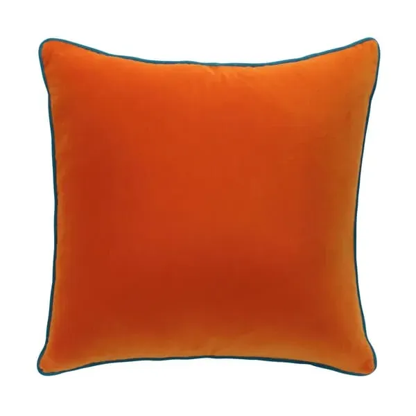 Square Cushion with Piping - Clementine, Velvet