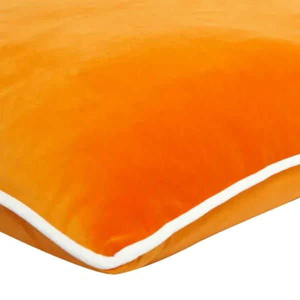 Square Cushion with Piping - Clementine, Velvet