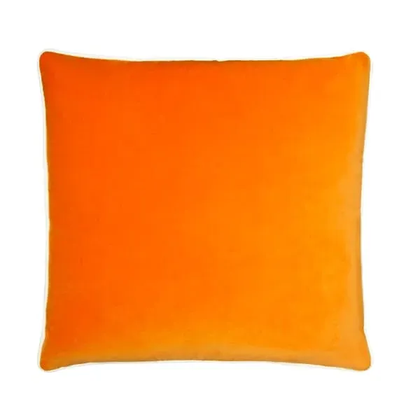 Square Cushion with Piping - Clementine, Velvet image