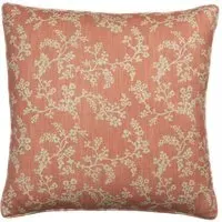 Square Cushion with Piping - Coral, Cotton