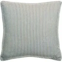 Square Cushion with Piping - Denim, Feather