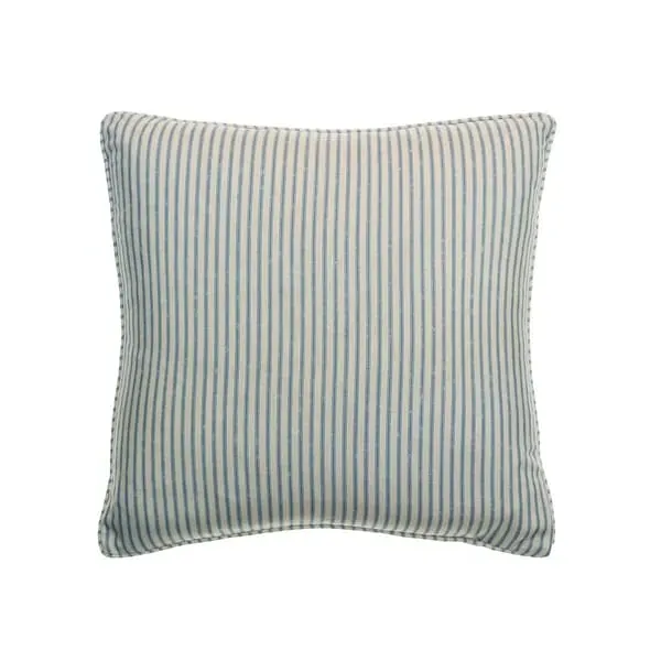 Square Cushion with Piping - Denim, Feather