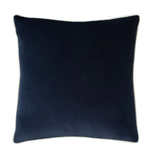 Square Cushion with Piping - Denim, Velvet image