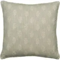 Square Cushion with Piping - Duck Egg, Cotton