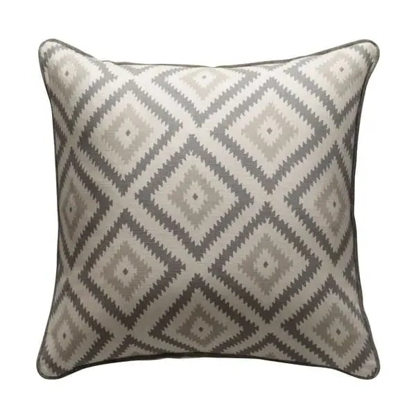 Square Cushion with Piping - Grey, Linen Blend image
