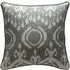 Square Cushion with Piping - Grey, Velvet