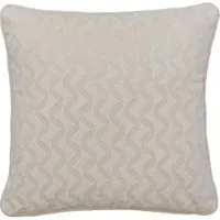 Square Cushion with Piping - Ivory, Velvet