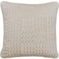 Square Cushion with Piping - Ivory, Velvet