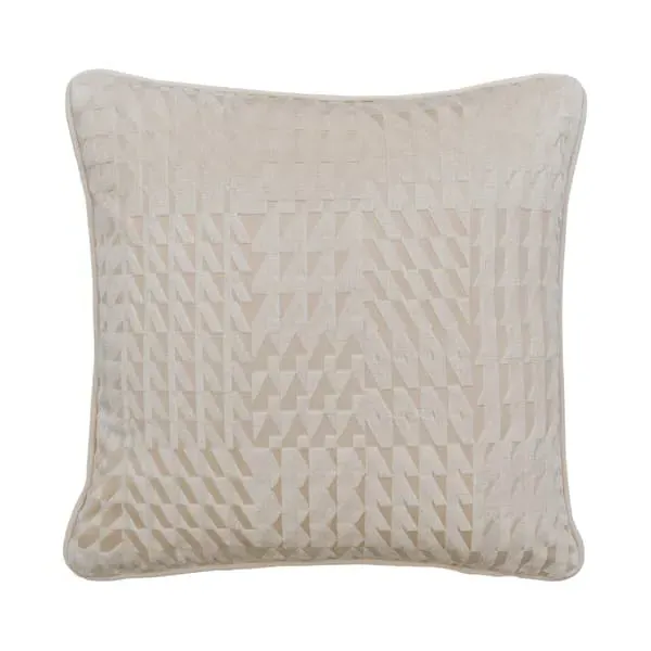 Square Cushion with Piping - Ivory, Velvet image