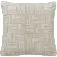Square Cushion with Piping - Ivory, Velvet