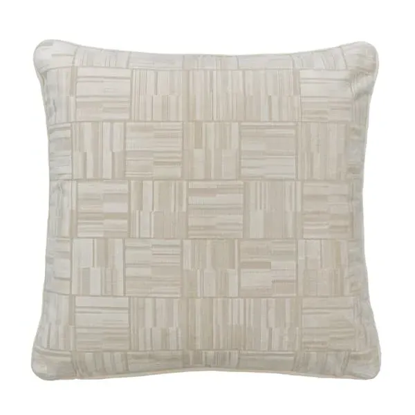 Square Cushion with Piping - Ivory, Velvet image