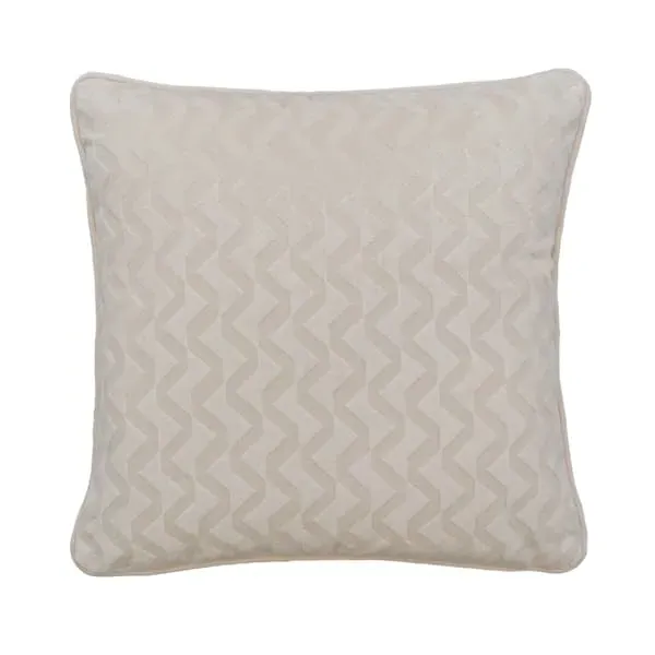 Square Cushion with Piping - Ivory, Velvet image