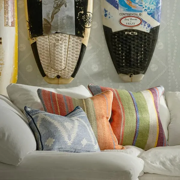 Square Cushion with Piping - Multi, Linen Blend