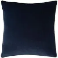 Square Cushion with Piping - Navy, Velvet