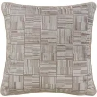 Square Cushion with Piping - Smoke, Velvet