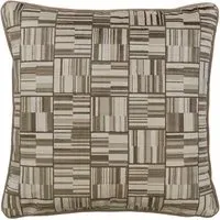 Square Cushion with Piping - Taupe, Velvet