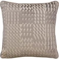 Square Cushion with Piping - Taupe, Velvet
