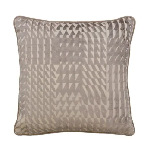 Square Cushion with Piping - Taupe, Velvet