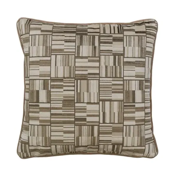 Square Cushion with Piping - Taupe, Velvet