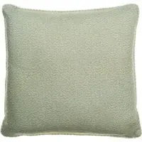 Square Cushion with Squiggle Pattern - Green, Linen