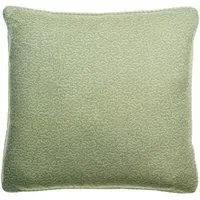 Square Cushion with Squiggle Print - Green, Linen