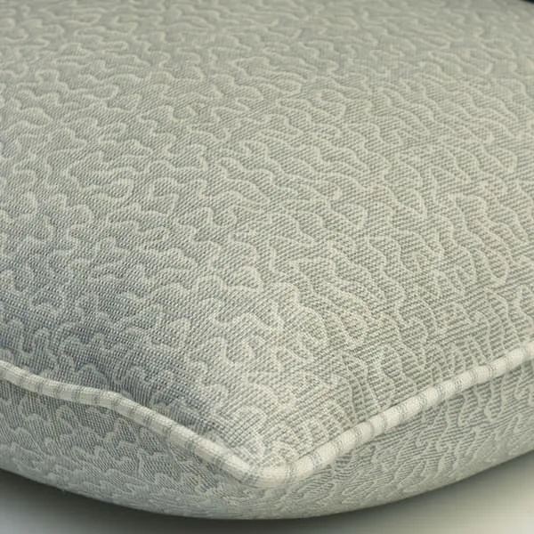 Square Cushion with Squiggle Print - Sky, Linen