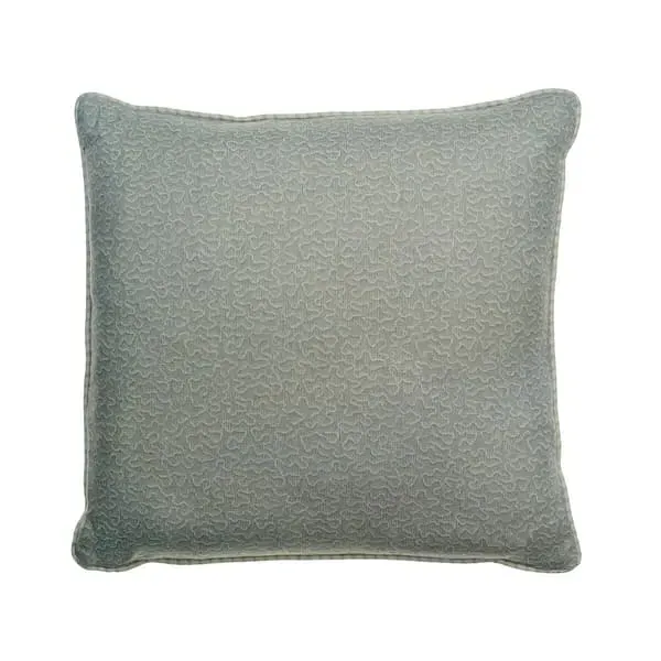 Square Cushion with Squiggle Print - Sky, Linen
