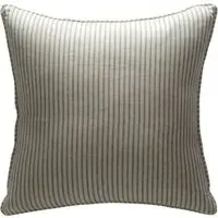 Square Cushion with Ticking Stripe - Grey, Fabric