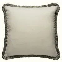 Square Cushion with Trim - Cloud, Linen