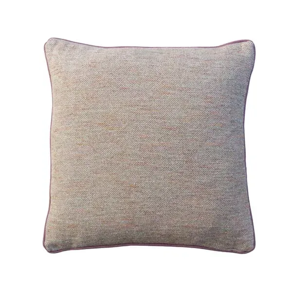 Square Feather Cushion with Piping - Biscotti, Cotton