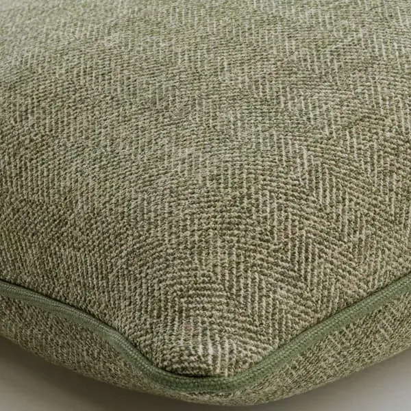 Square Feather Cushion with Piping - Zucchini, Cotton