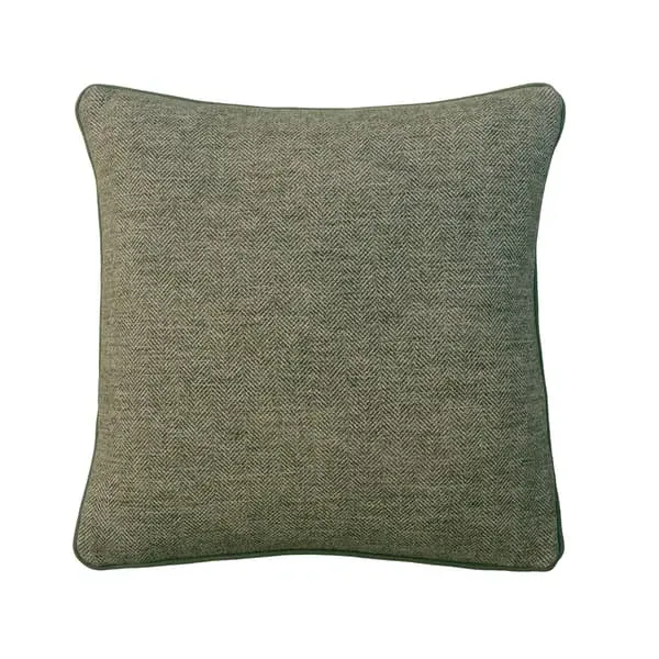 Square Feather Cushion with Piping - Zucchini, Cotton