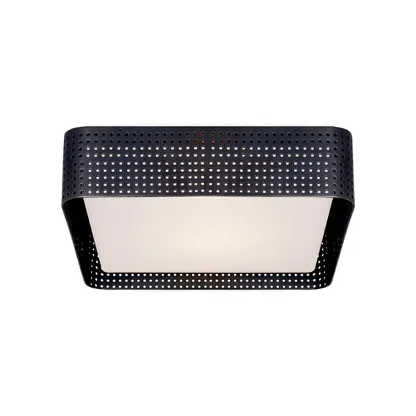 Square Flush Ceiling Light - Bronze, Perforated Metal