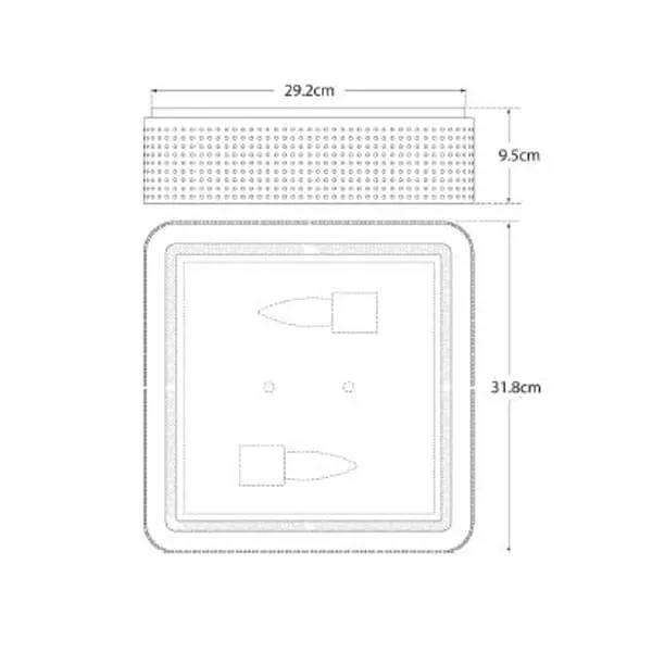 Square Flush Ceiling Light with Perforations - Brass, Metal