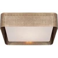 Square Flush Ceiling Light with Perforations - Brass, Metal