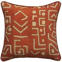 Square Outdoor Cushion Geometric - Brick, Hollowfibre