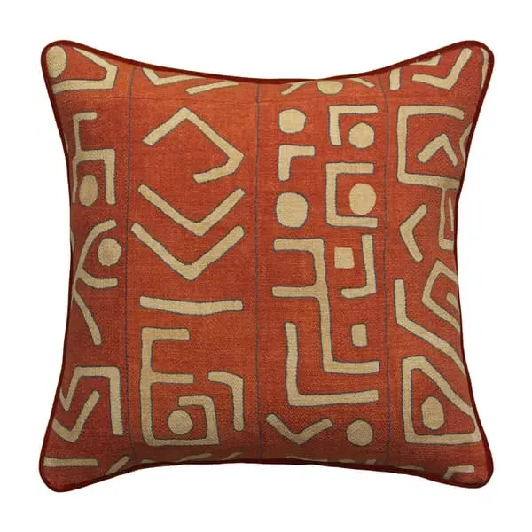 Square Outdoor Cushion Geometric - Brick, Hollowfibre image