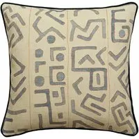 Square Outdoor Cushion Geometric - Denim, Hollowfibre