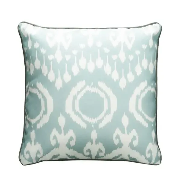 Square Outdoor Cushion with Piping - Ice Blue