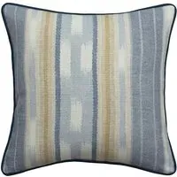 Square Outdoor Cushion with Stripes - Denim, Fabric