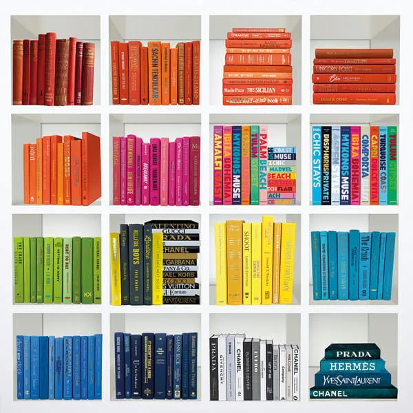 Square Wall Art Bookcase Design - Multicolor, Canvas