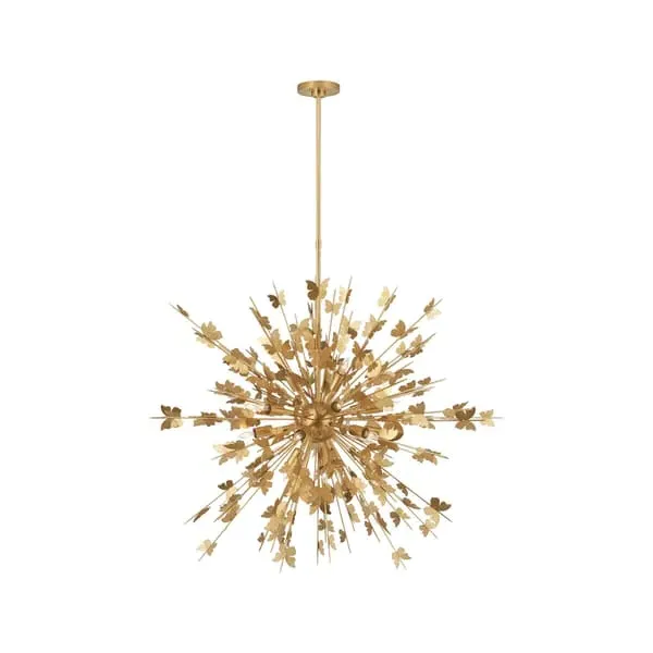 Starburst Chandelier with Butterfly Details - Gold, Metal