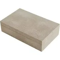 Storage Box with Gold Hardware - Cream, Faux Shagreen