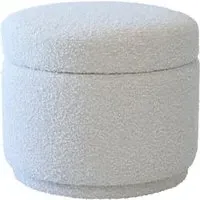 Storage Stool with Hidden Compartment - Cream, Boucle