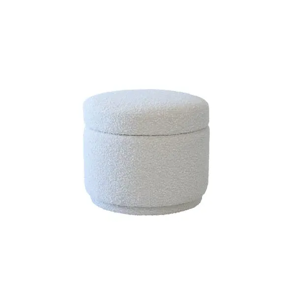 Storage Stool with Hidden Compartment - Cream, Boucle image