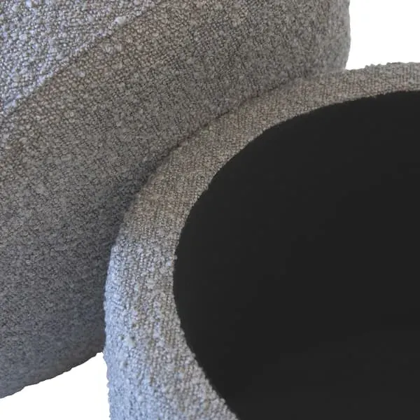 Storage Stool with Hidden Compartment - Pebble, Boucle